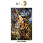 تابلو فرش مینیاتور بوسه بر آهو