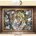 تابلو فرش بوسه بر آهو ، نیاز نوازش