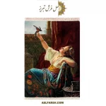 تابلو فرش دستباف طرح عاشقانه دختر