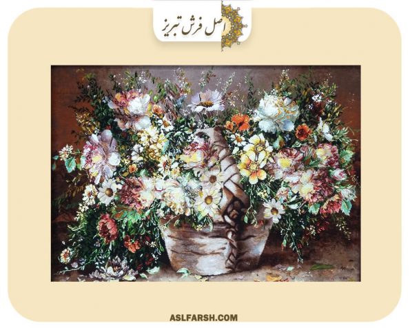 تابلو فرش دستباف گل عرضی