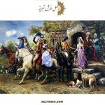 تابلو فرش دستباف بدرقه عروس