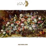 تابلو فرش دستباف گل عرضی