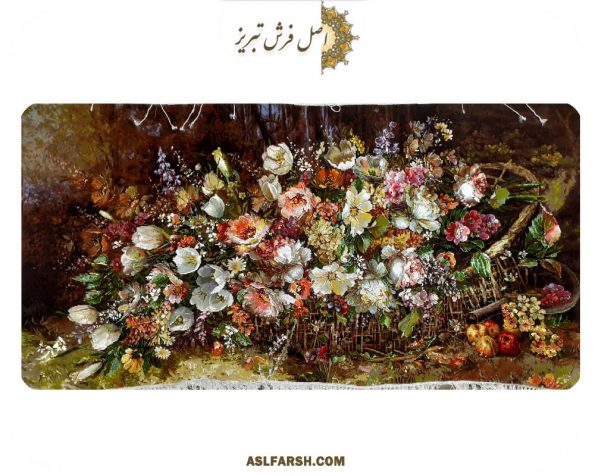 تابلو فرش دستباف گل عرضی