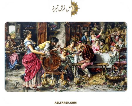 تابلو فرش دستباف کافه روس
