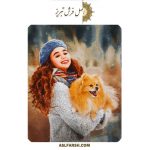 تابلو فرش دستباف طرح دختر و سگ