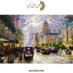 تابلو فرش دستباف خیابان نیویورک کد 1-16