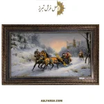 تابلو فرش دستباف سورتمه سوار
