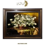 تابلو فرش دستباف سبد گل لاله