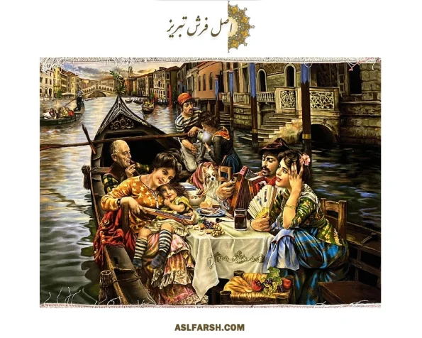 تابلو فرش دستباف گردش در ونیز
